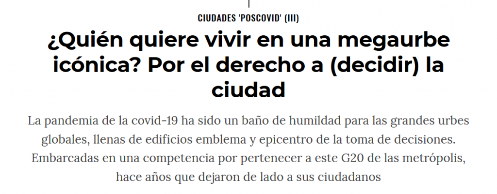 Massimo Paolini | Manifiesto por la Reorganización de la Ciudad | El País